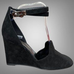 Hermes Lovely Sandal Double Strap Kelly Noir Black Goatskin Suede EU 39